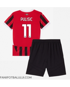 AC Milan Christian Pulisic #11 Echipament de Fotbal Replică 2024-25 Copii Acasa (+ Șorturi)